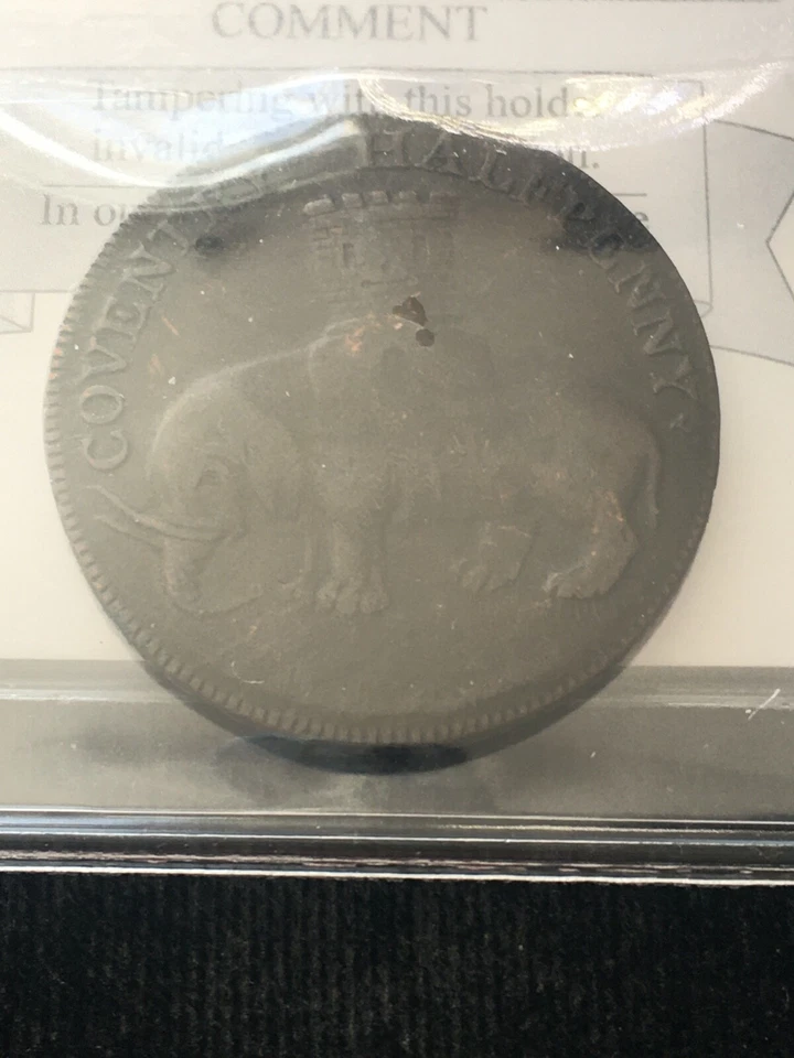 1792 Great Britain Coventry 1/2 Half Penny Lady Godiva Elephant Conder Token - Image 3 of 4