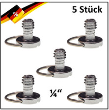 5 Stück Kameraschraube 1/4" Zoll UNC Stativschraube mit D-Ring + Schraubschlitz