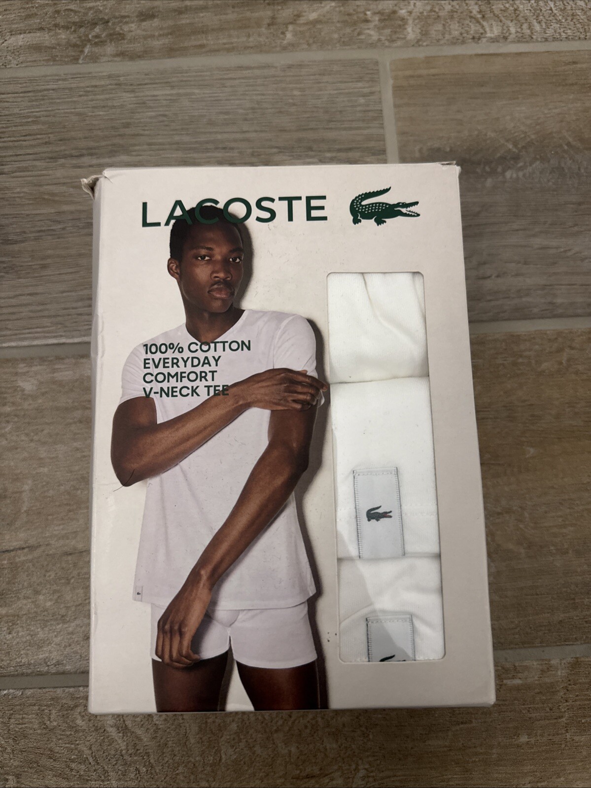 Lacoste Pack V Neck Lacoste Men's Slim Fit V-Neck Cotton T-Shirt