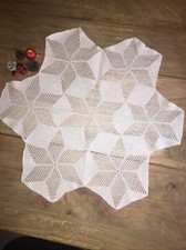 Centro Tavolo Grande Pizzo Ad Uncinetto A Mano Esagonale Atmosfera Natalizio