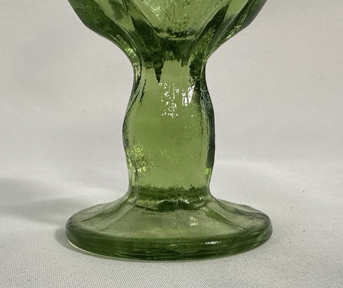 Tiffin Franciscan Glass ~ GREEN CABARET WINE GOBLET ~ 5 1/2" Lotus Leaf Design - Picture 13 of 17