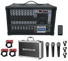 Rockville Rpm109 12 Channel 4800w Powered Mixer Eq/Effects/Usb+Mics+Case+ Cables