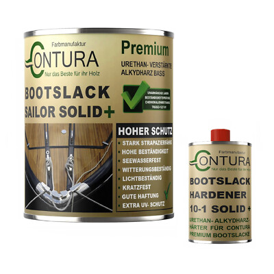 2K Bootslack + Härter Yacht Lack Seidenmatt GFK Holzlack Boot Thekenlack Farblos