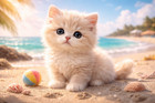 Super Cute Kitty Cat Digital Image Picture Photo Wallpaper Desktop AI Art