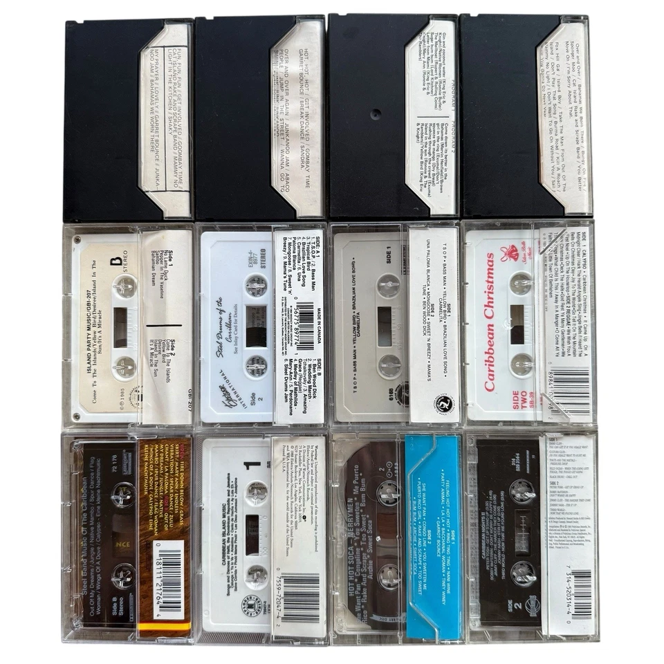 12x CARIBBEAN ISLAND MUSIC Cassette Tape Lot: Steel Band Calypso Bahamas Jamaica - Image 2 of 3