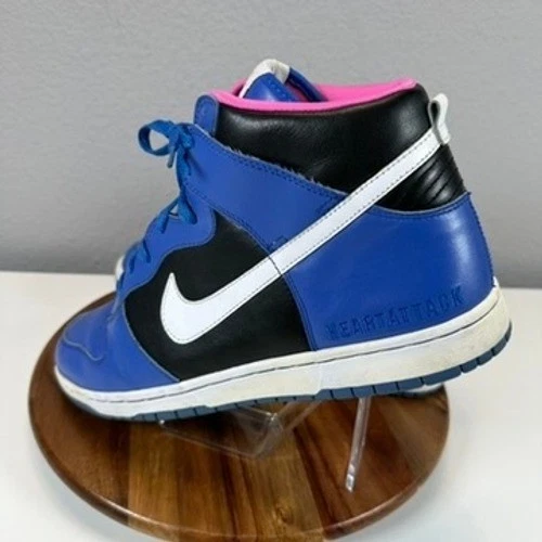 Nike ID Dunk High 316142-991 2008 azul negro blanco rosa raro talla 13 Heartattack Foto 4 de 4