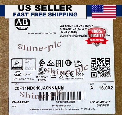 Allen-Bradley 20F11ND040JA0NNNNN PowerFlex 753 AC Drive 20F11ND040JA0NNNNN