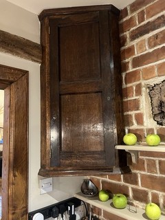 Antique Oak Corner Cupboard Wall Mounted