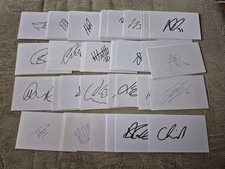 75 Signed Mixed Football White Index Cards