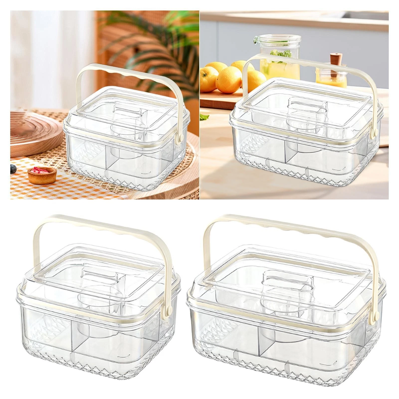 Chilled Fruit Serving Tray Condiment Server 5 Compartments Versatile Serving