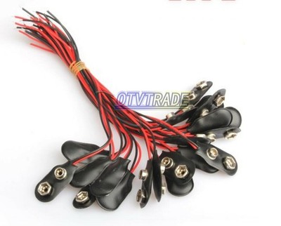 Snap on 9V   Holder Clip Connector Hard Shell 10CM Cable Lead 20PCS #yr
