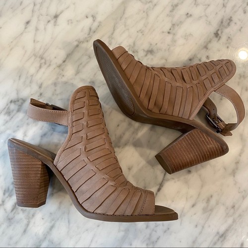 Jessica Simpson Damen Slingback gewebt taupe zehenfrei Blockabsatz Größe 9,5 - Bild 3 von 8