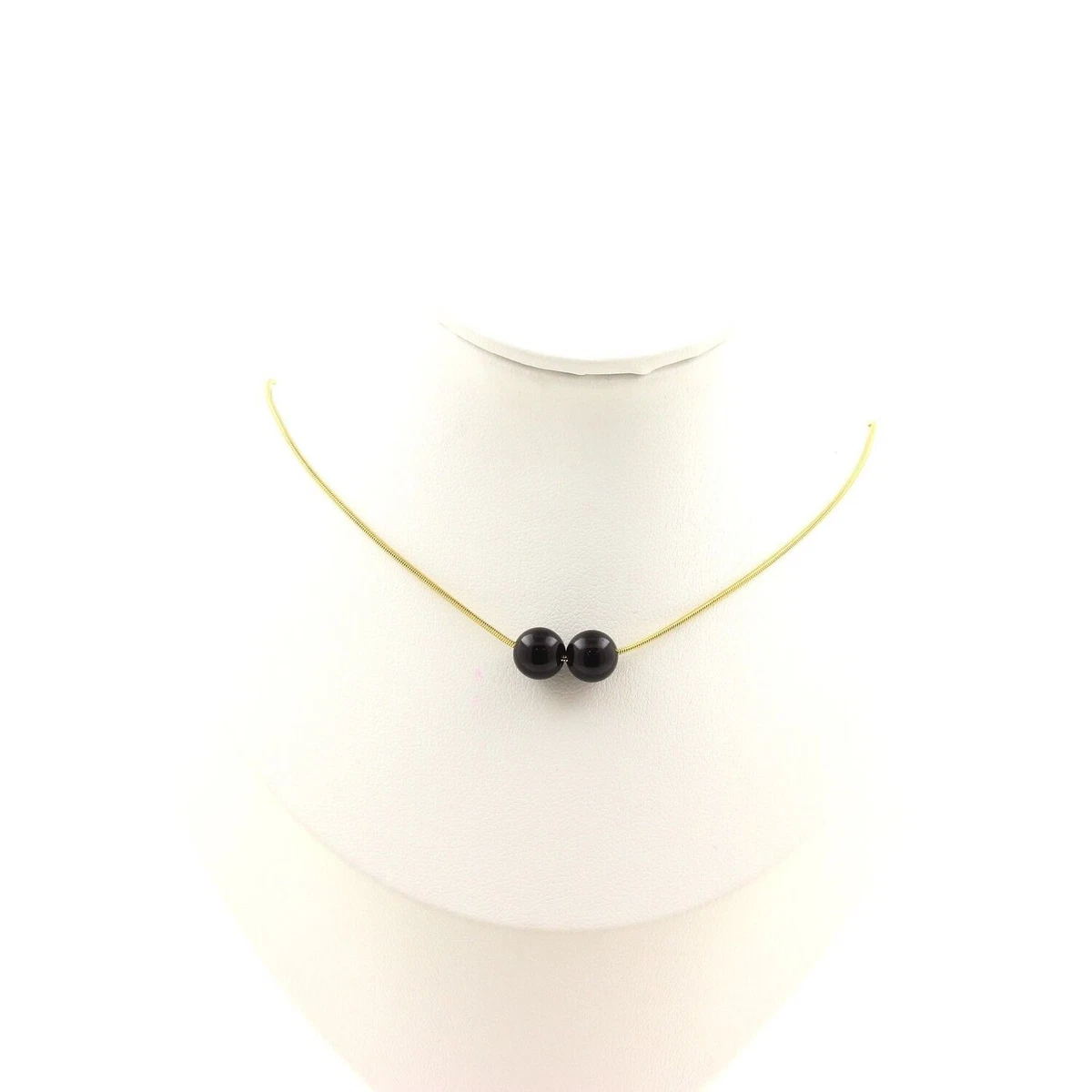 Collana Corta a Sfere di Pietra di Sole sintetica ed Argento 925