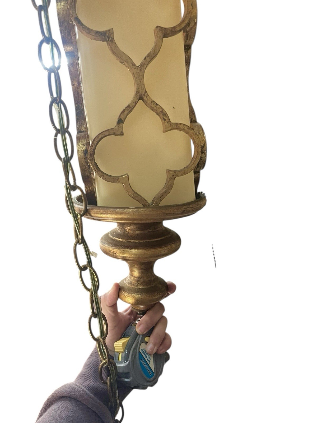 Swag Lamp Hanging Light Hollywood Regency Mid Century Modern Long Pendant