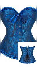 Burlesque Over The Bust Gothic Corset Steam Punk Retro Sexy Medieval Size XXL