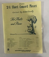 24 Short Concert Pieces for Flute and Piano - Cavally - PIANO ONLY - like NEW