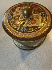 Vintage Floral Tin Container w/lid By Daher Long Island NY Made In England
