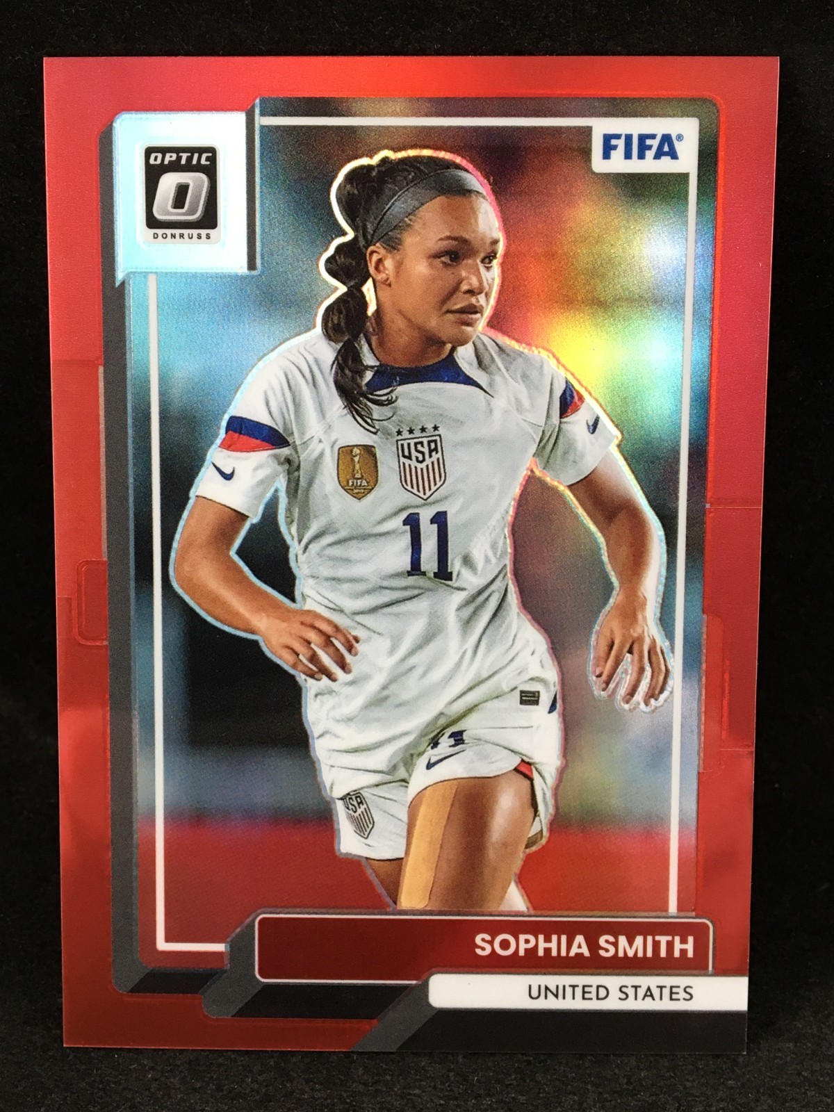 Sophia Smith 2022-23 Donruss FIFA Soccer Optic RED /165 Prizm #129 USWNT B