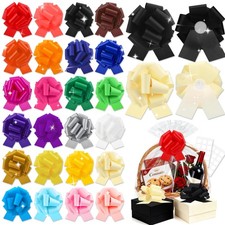 24 PCS Large Mix Color Organza Pull Bow Ribbon Gift Wrapping Party Decor Boxes