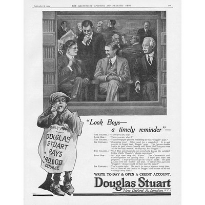 DOUGLAS STUART Rasen Buchhalter - antike Werbung 1923