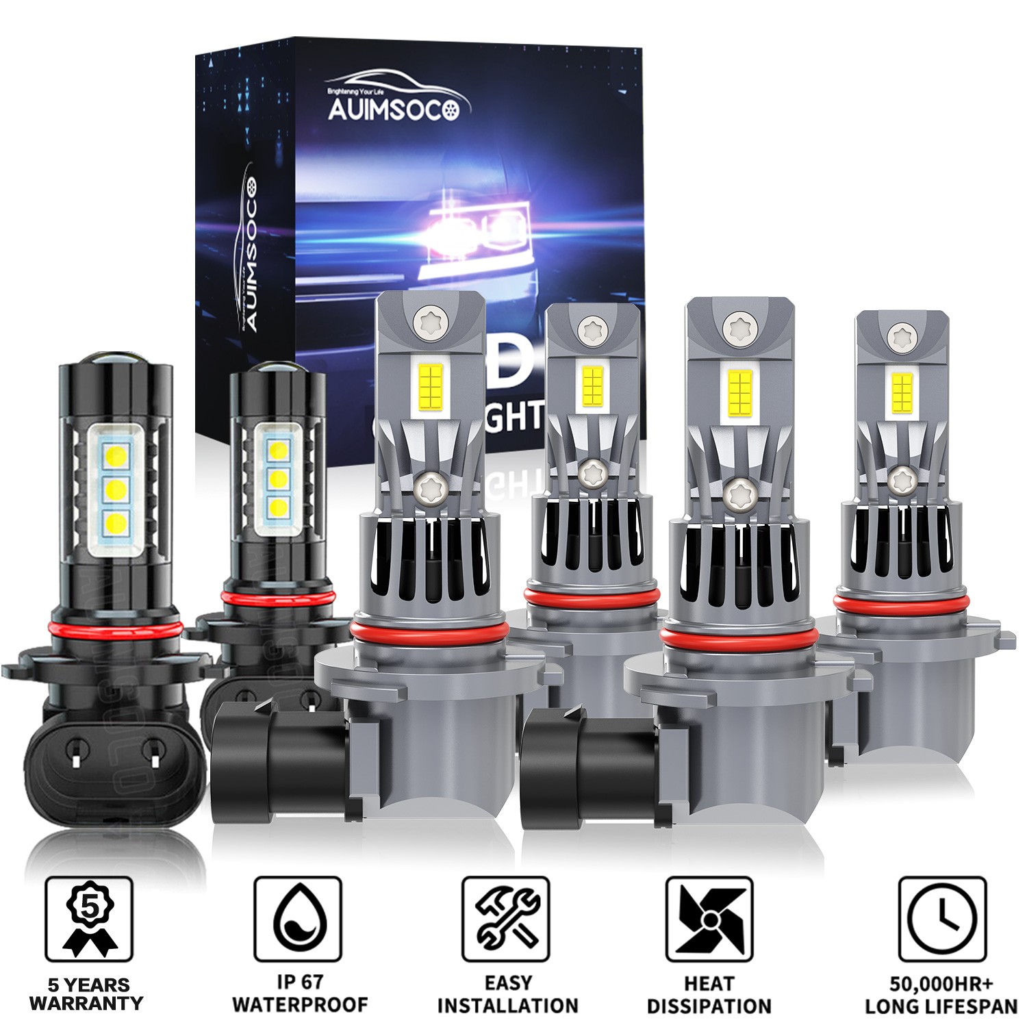 For 2002-2005 Ford Explorer 6x Combo LED Headlight High Low+ Fog Light Bulbs Kit