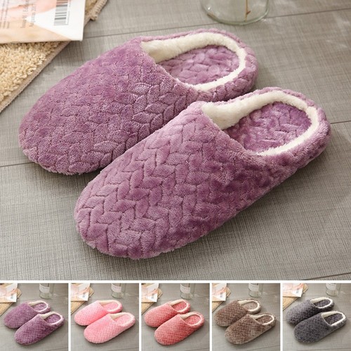 Slippers Sandals Shoes Thongs Plush Solid Casual Flip Flops Home Indoor - Picture 6 of 13
