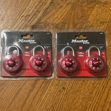 Lot Of 2 Master Lock 1530T Locker Lock Combination Padlock, 2 Pack.4 Locks Total