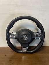 VW GOLF GTI 2009 STEERING WHEEL WITH AIRBAG RED STITCHING COMPLETE 