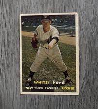 1957 MLB Topps Baseball | Whitey Ford | #25 | NY Yankees | POOR COND.