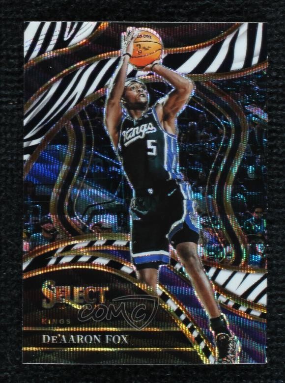 2023-24 Panini Select Courtside Zebra Prizm De'Aaron Fox #249