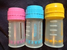 Playtex Set of 3 Wide Neck Baby Bottles Pink Blue Yellow BPA-Free Plastic
