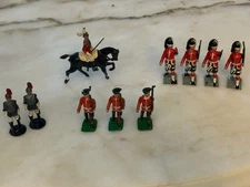 VINTAGE JOHN HILL CO, BRITAINS & TIMPO?? LOT OF 10 TOY SOLDIERS - MILITARY THEME