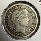 1904 Barber Dime 10C Silver Coin - XF Detail (U21)