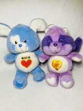 Vintage Care Bears Cousins 1984 Bright Heart Raccoon  2004 Loyal Heart Dog