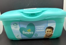 Pampers Baby Wipes Dispenser Empty Pop Up Plastic Container NO WIPES Holds 72