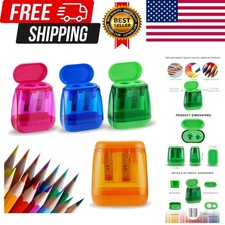 Pencil Sharpeners, 4 Pcs Pencil Sharpeners Manual,Dual Holes Compact Colored ...
