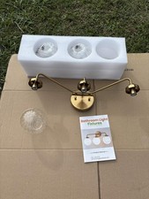 3-Light Brushed Brass Bathroom Vanity Light Fixture - Untested