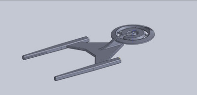 3d printed Star trek USS Discovery class starship-7 .5 Inches- Grey