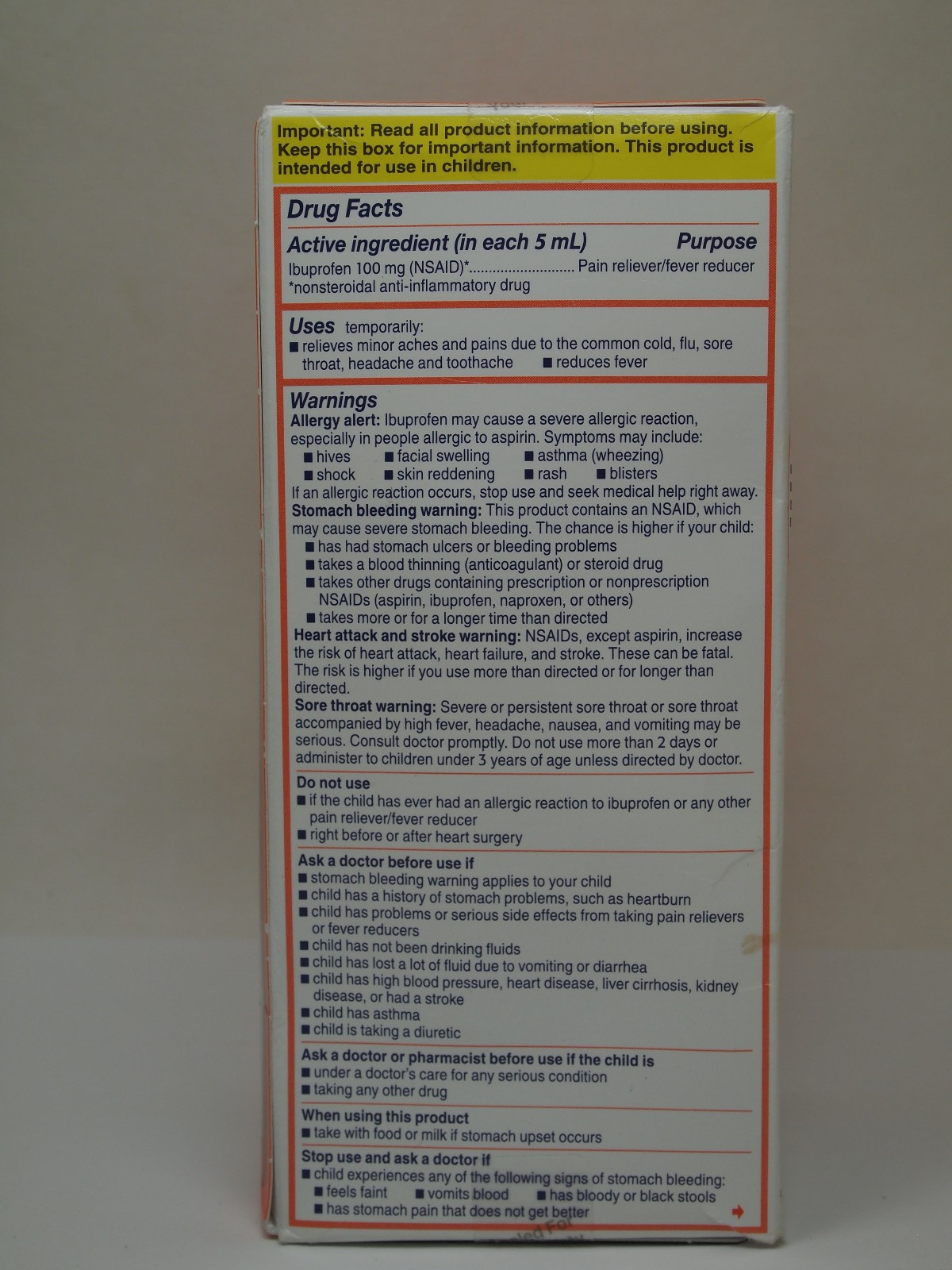 Children's Motrin -Ibuprofen 100mg Original Berry -8 Oz  - EXP 09/2026