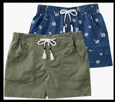 NEW MEMBER'S MARK 2-PACK GIRLS WOVEN SHORTS SIZE 10-12