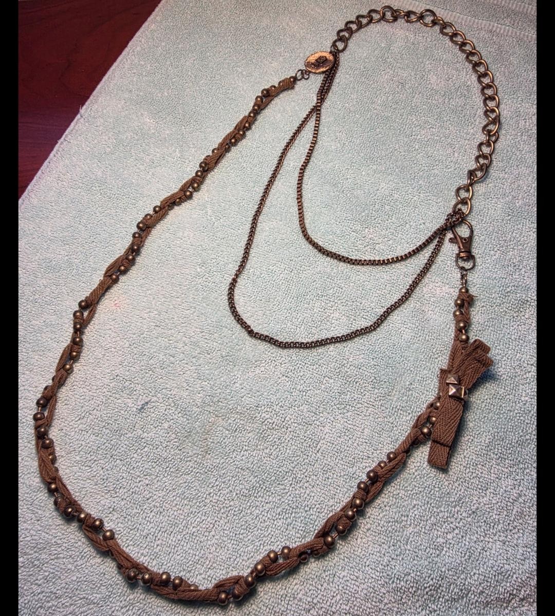 Boho Steampunk Multi-Strand Statement Necklace An… - image 1