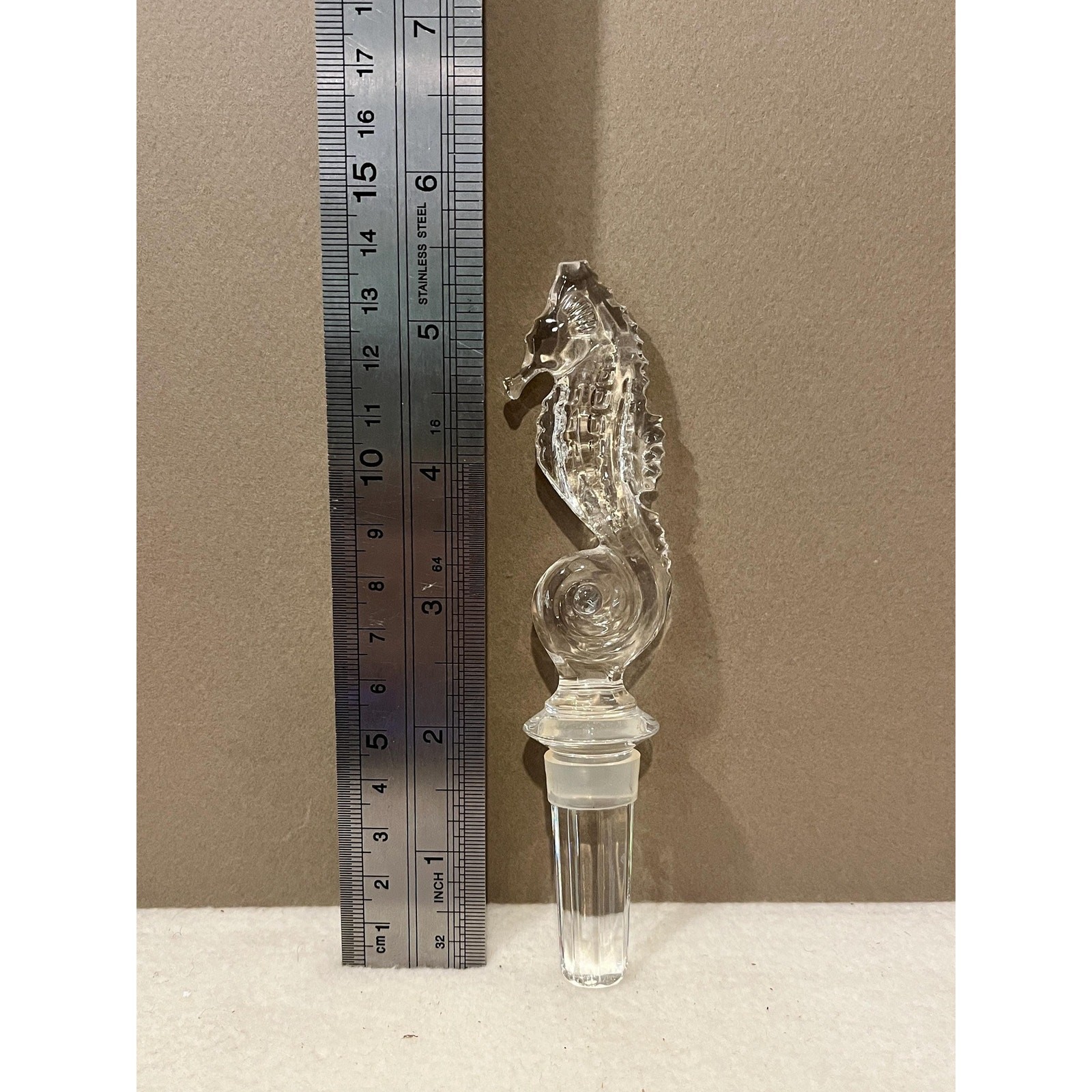 Waterford Crystal Seahorse Bottle Stopper Signed Irish Crystal Decanter Topper