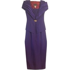 Alex Evenings Mother of Bride Maxi Dress Wm 6 Elegant Off Shoulder Jacket Purple