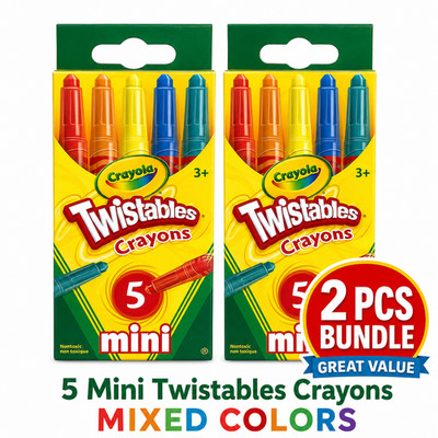 [Pack of 2] Crayola Mini Twistables Crayons 5 Count No Sharpening Assorted Color