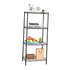  4-Shelf Adjustable Storage Shelving Unit Metal Rack Wire 12Lx18Wx44H Black
