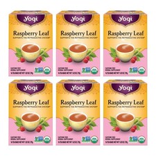 Yogi Tea Raspberry Leaf Tea - 16 Tea Bags per Pack 6 Packs - Caffeine-Free,...