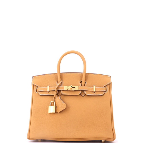 Hermes Birkin Handbag Brown Togo with Gold Hardware 25