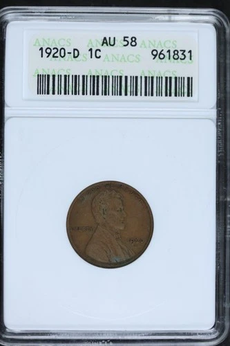 1920 D Lincoln Wheat Cent ANACS AU 58 OG Holder - *DoubleJCoins* JL1100-385