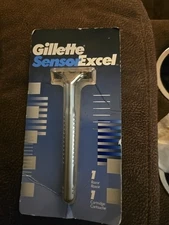 Original Gillette Sensor Excel Razor Metal Handle blade Shaver Made in USA 1993