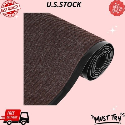 3x16.4ft Commercial Door Mat Runner - Double Stripe Outdoor Carpet, PVC Back